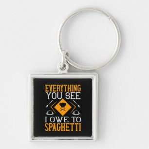 Everything You See I Owe To Spaghetti Keychain