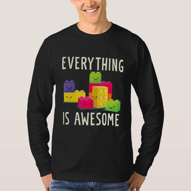 Everything's Awesome Building Blocks Puzzle T-Shirt (Front)