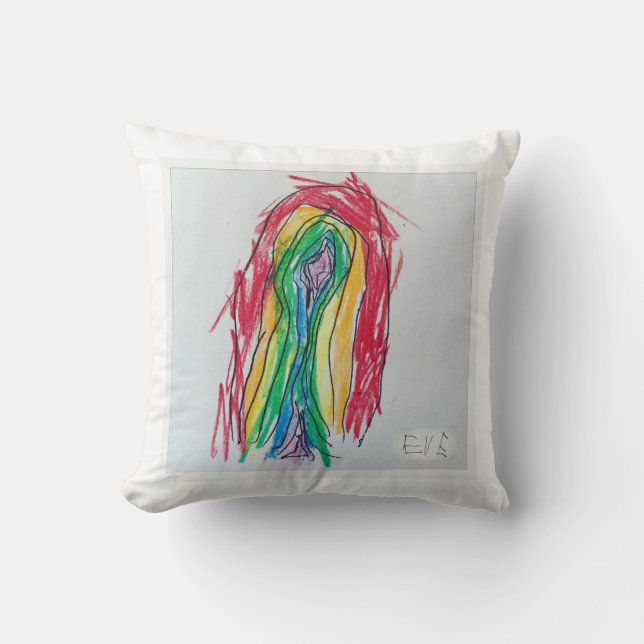 Eve's Rainbow Throw Pillow (Front)