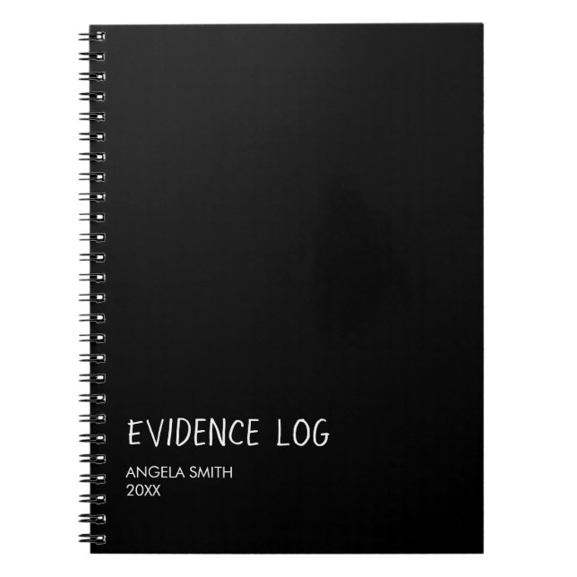 Evidence Log Notebook – Funny Dark Humor Journal,  (Front)