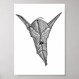 Evil Alien Creature – Surreal Ink Illustration Poster