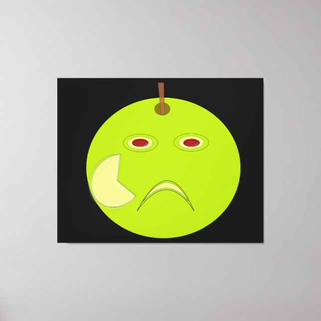 Evil Apple with Scar Halloween Canvas Print (Front)