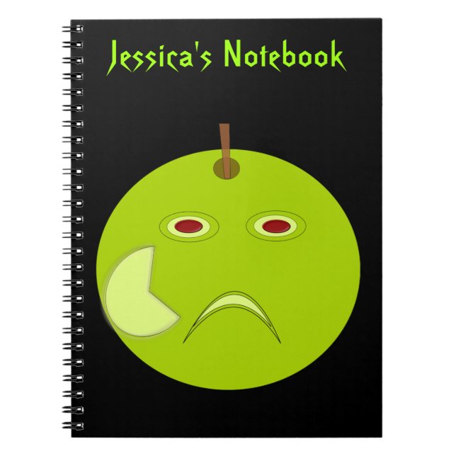 Evil Apple with Scar halloween Custom Notebook (Front)