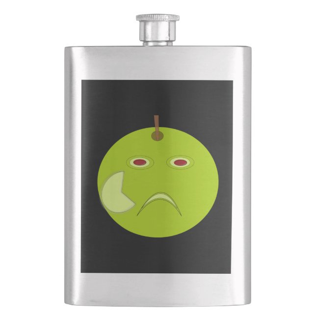 Evil Apple with Scar Halloween Flasks (Front)
