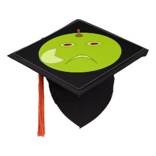 Evil Apple with Scar Halloween Graduation Cap Topper
