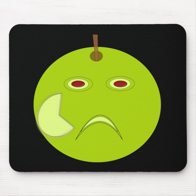Evil Apple with Scar Halloween Mousepad (Front)