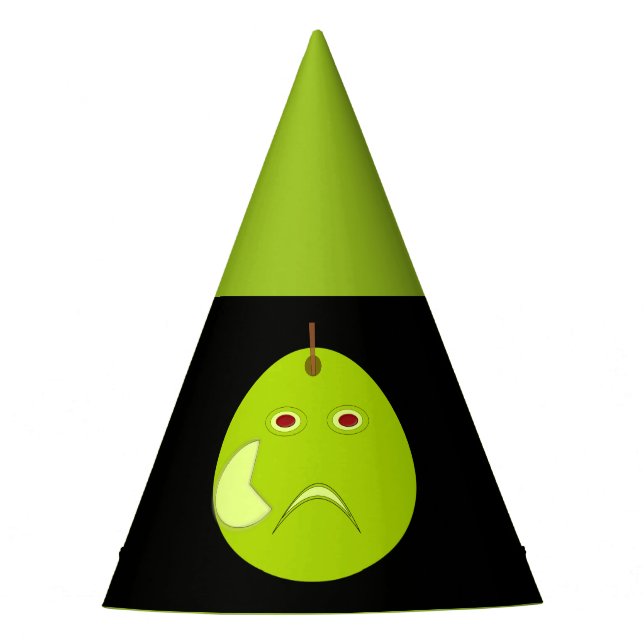 Evil Apple with Scar Halloween Party Hat (Front)