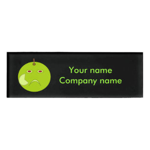 Evil Apple with Scar Halloween Personalized Name Tag