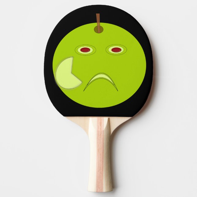 Evil Apple with Scar Halloween Ping Pong Paddle (Front)