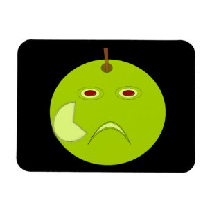 Evil Apple with Scar Halloween Premium Magnet