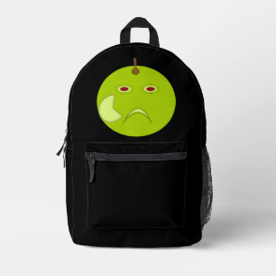 Evil Apple with Scar Halloween Printed Backpack