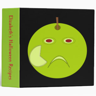 Evil Apple with Scar Halloween Recipe Binder