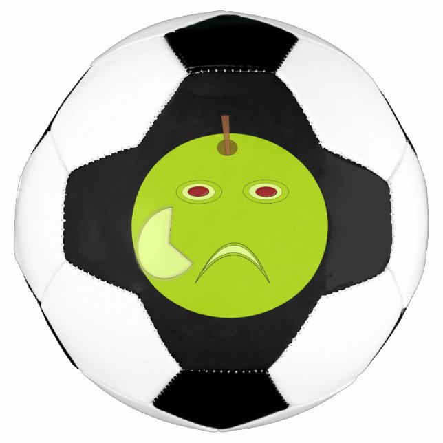 Evil Apple with Scar Halloween Soccer Ball (Front)