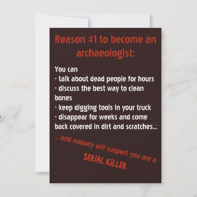 Evil archaeologist motivation card (Front)