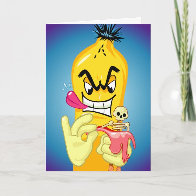 Evil Banana Peel Birthday Card (Front)