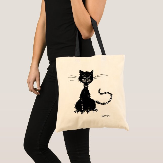 Evil Black Cat Gothc Kitty Lover Tote Bag (Front (Product))