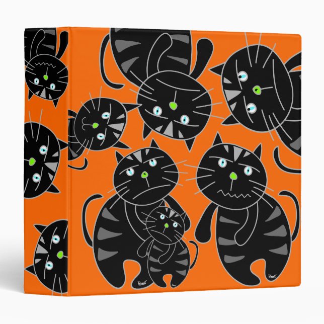 Evil Black Cat Halloween Binder (Front/Spine)