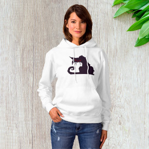 Evil Black Cat Silhouette with Red Eyes Hoodie