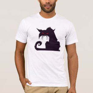 Evil Black Cat Silhouette with Red Eyes T-Shirt