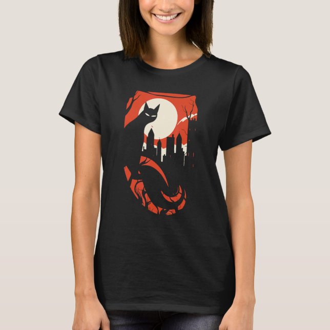 Evil Black Cat T-Shirt (Front)