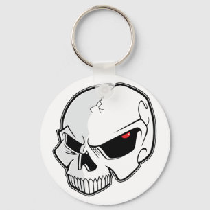Evil Blood Red Eyeballs Skull Keychain