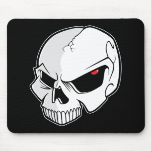 Evil Blood Red Eyeballs Skull Mouse Pad