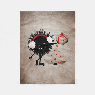 Evil Bug Gives Christmas Present Fleece Blanket