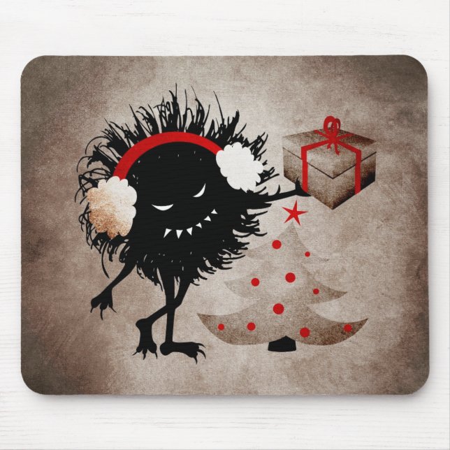 Evil Bug Gives Christmas Present Mouse Pad (Front)