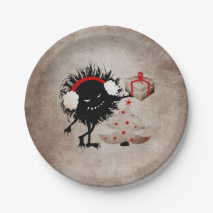 Evil Bug Gives Christmas Present Paper Plate