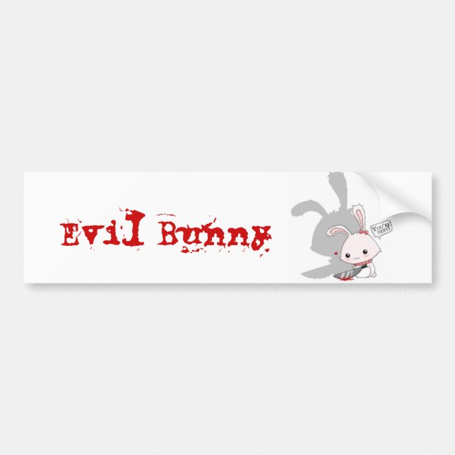 Evil Bunny Bumper Sticker (Front)