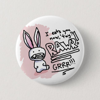 Evil Bunny Chomp 2 Inch Round Button