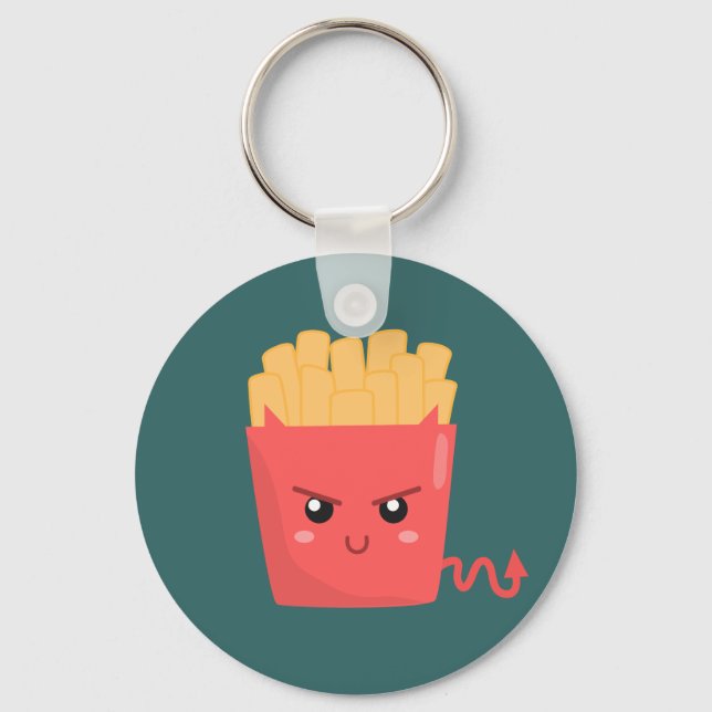 Evil but Kawaii French Fries Keychain (Front)