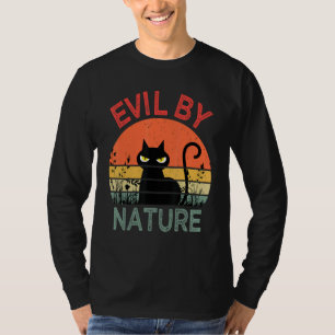 Evil By Nature Retro Cat Men Women T-Shirt