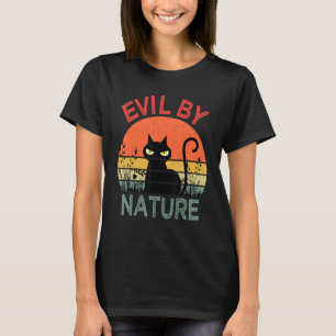 Evil By Nature Retro Cat Men Women T-Shirt