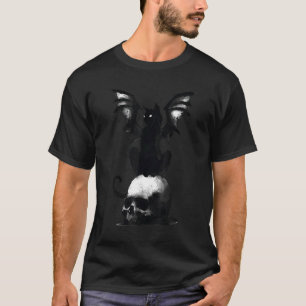 Evil Cat Bat Skull Devil Scary Costume Halloween T-Shirt