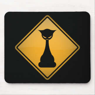 Evil Cat Warning Sign Mouse Pad