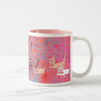 evil cats Two-Tone coffee mug