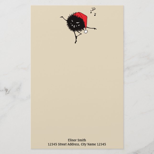 Evil Christmas Bug Singing And Dancing  Stationery (Front)
