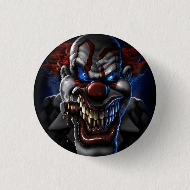 EVIL CLOWN 1 INCH ROUND BUTTON (Front)