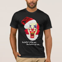 evil clown bad santa tshirt