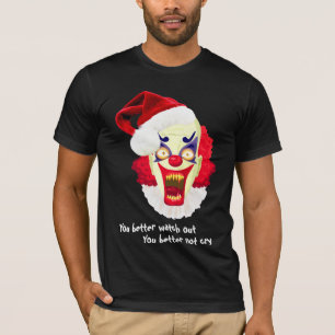 evil clown bad santa tshirt
