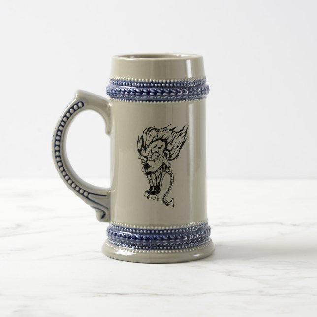 Evil clown beer stein (Left)