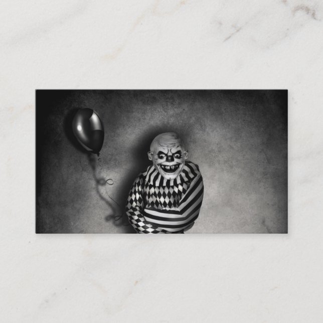 Evil Clown Customizable  Halloween Business Cards (Front)