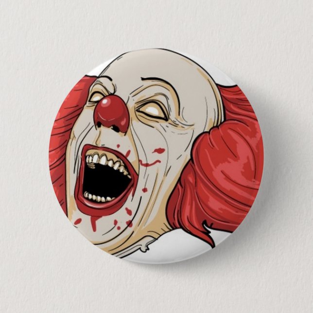 Evil clown design 2 inch round button (Front)