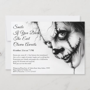Evil Clown Halloween Invitation – Sinister Smile
