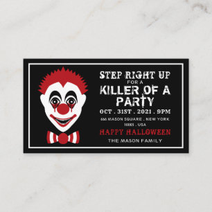 Evil Clown, Halloween Party Invitation