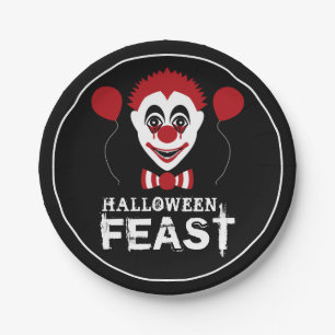 Evil Clown, Halloween Party Paper Plate
