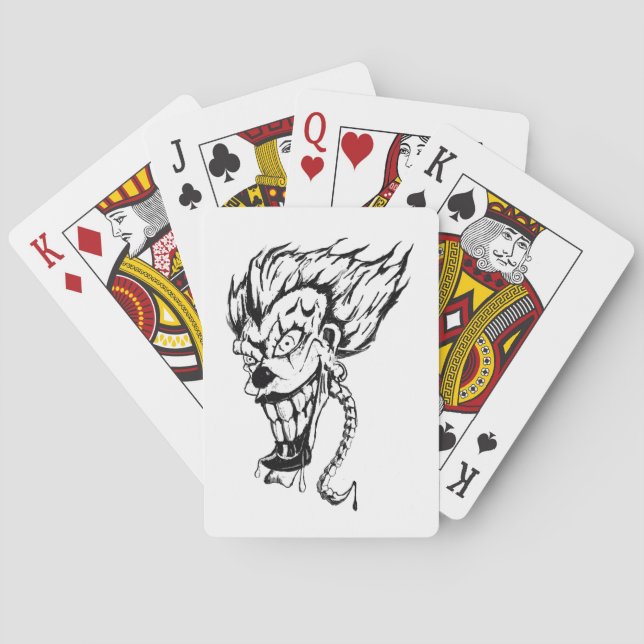 Evil Clown Playing Cards Standard Index faces (Back)