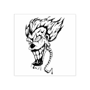 Evil clown Rubber Stamp
