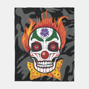 Evil Clown Skull Demon Throw Blanket Gift Idea
